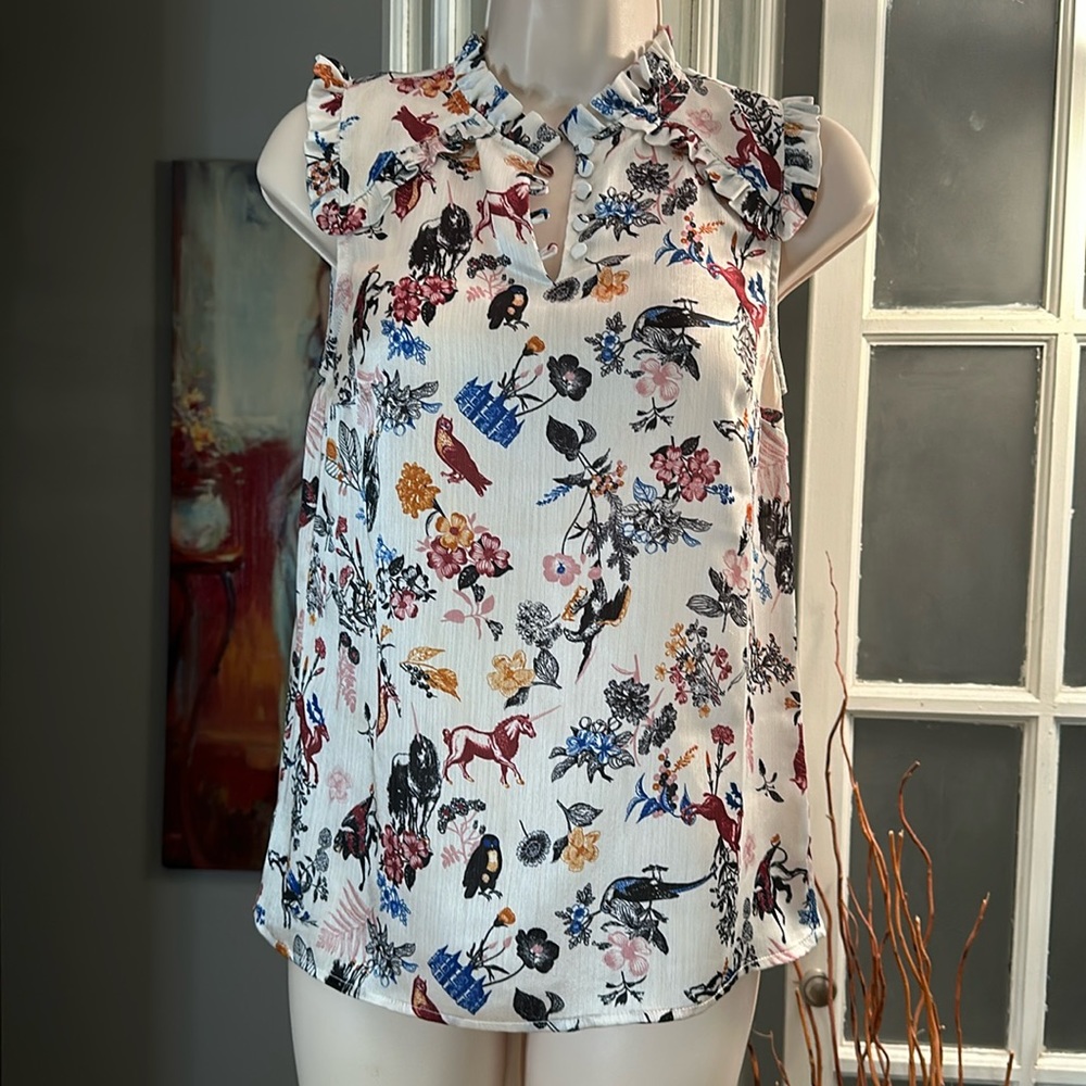 ModCloth Fairytale Print Blouse XS